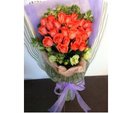 F55 24PCS PINK ROSES BOUQUET